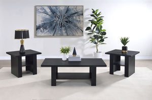 Rodez 3-piece Engineered Wood Coffee Table Set Black