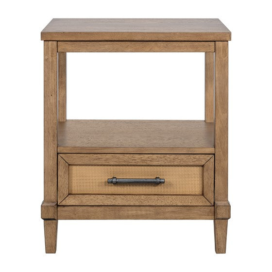 Nightstand with Bottom Drawer and Open Shelf