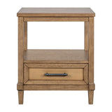 Nightstand with Bottom Drawer and Open Shelf