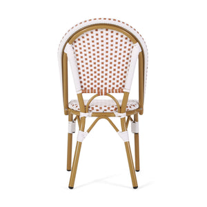 Outdoor Rattan And Aluminum French Bistro Chairs Set