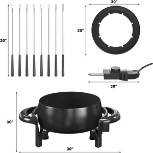 3 Quart Electric Fondue Pot Set
