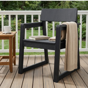 Black HDPE Outdoor & Garden Armchairs with Modernist Design