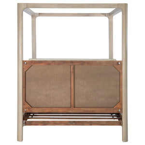 Solano 85-inch California King Canopy Bed Weathered Mango