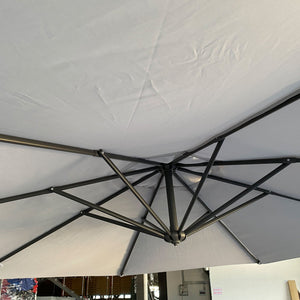10 Ft Offset Cantilever Patio Umbrella With Crank And Tilt Adjustment - Gray - Base Not Included