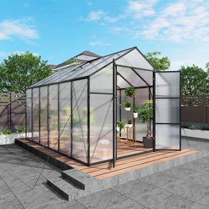 Windproof All Season Garden Shelter Greenhouse with Reinforced Frame - Black