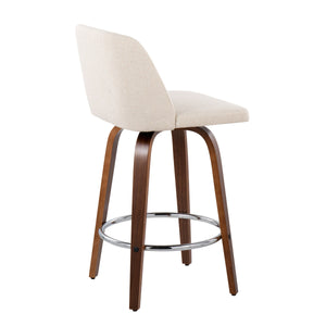 Mid-Century Modern Fixed-Height Counter Stool