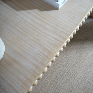 59in Console table with wood beads,curved waterfall-style table