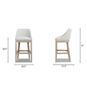 Newport 30.5" Coastal Curved Back Upholstered Barstool