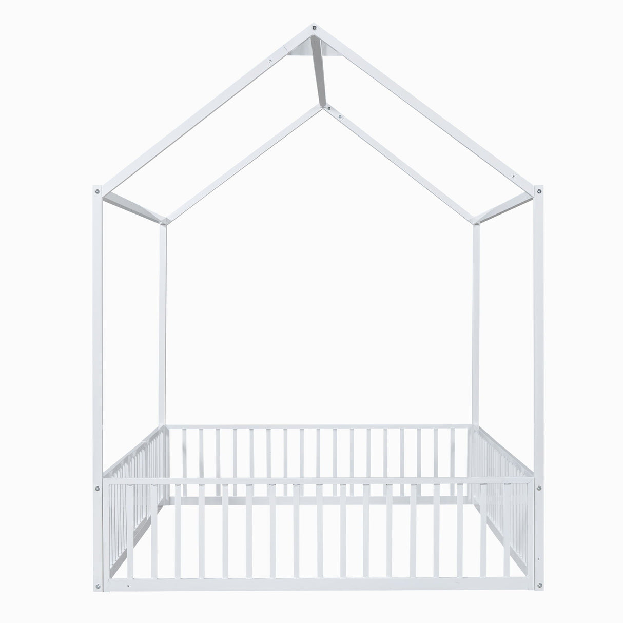 Metal House Bed With Fence And Door