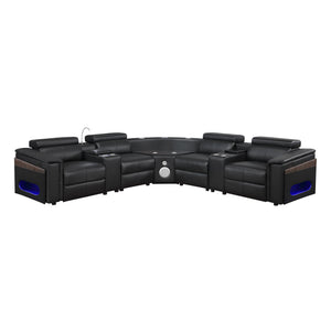 Nova - Sectional With Bluetooth Speaker, LED And Lifting Wine Cabinet