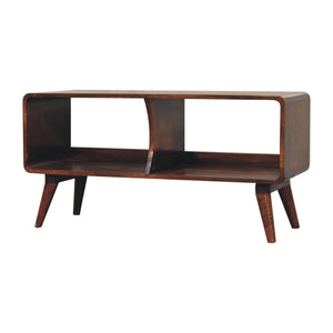 Solid Wood Curved Chestnut Media Unit