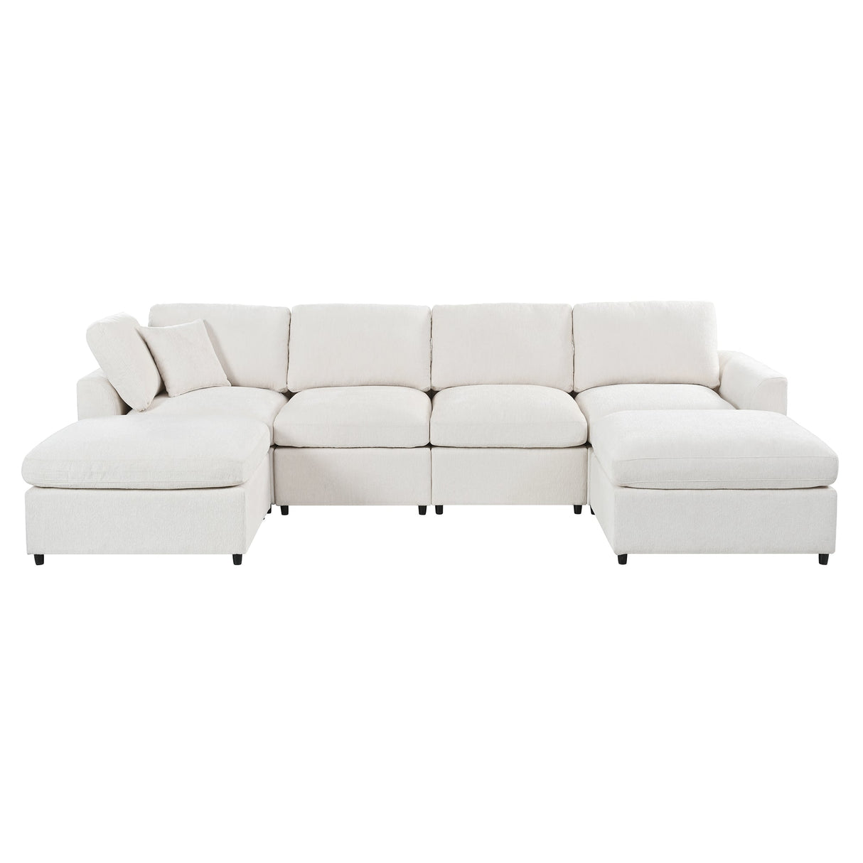 U-Style 130.3" 6-Seater Modular Sectional Sofa