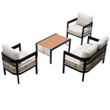 Multi-Person Outdoor Iron Sofa Set with Rattan Decoration