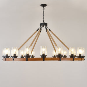18-Light Rustic Wagon Wheel Chandelier