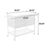 Outdoor Wicker Bar Cart