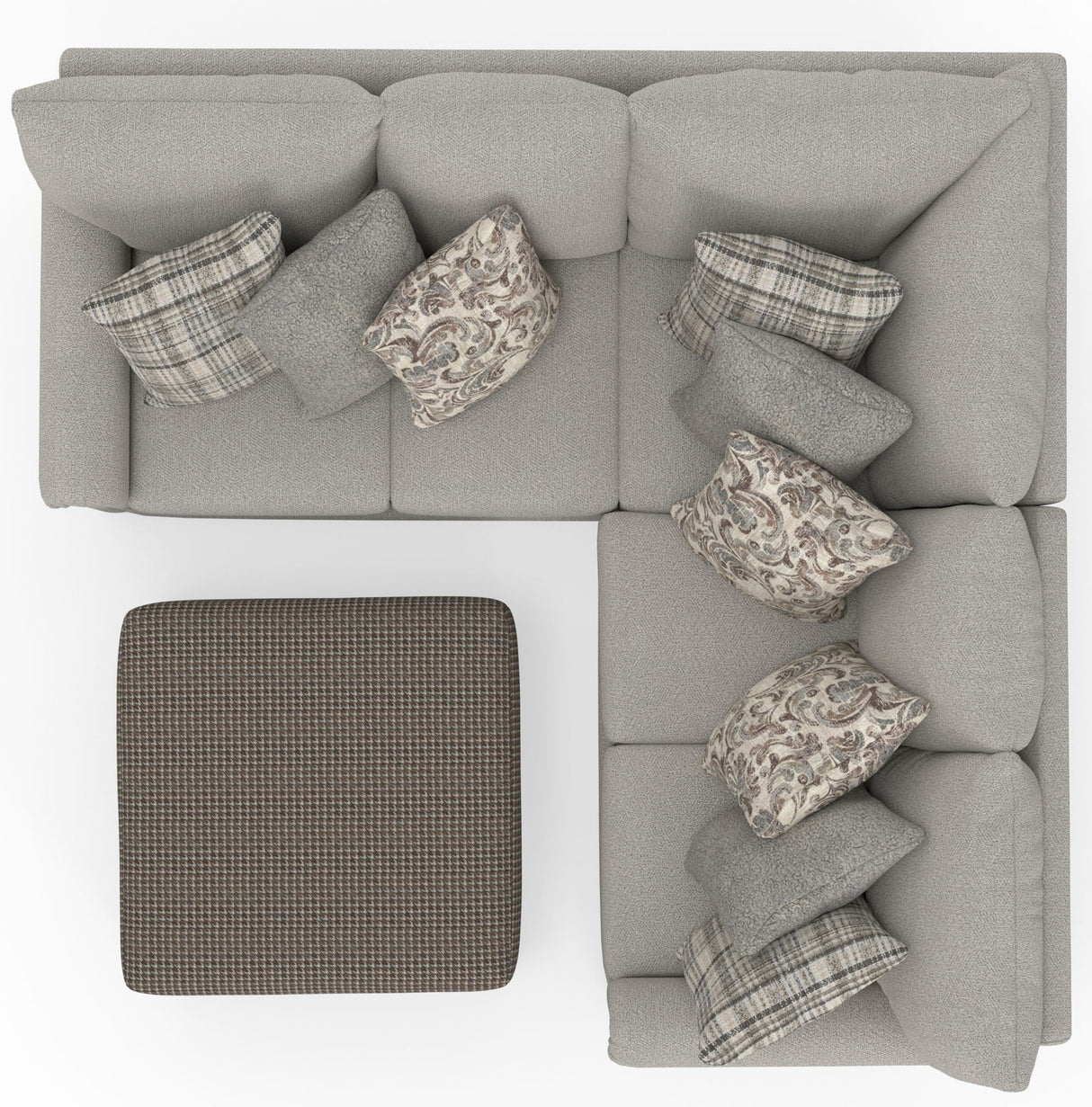 Livingston - Sectional With Comfort Coil Seating, 40" Cocktail Ottoman And Accent Pillows Included