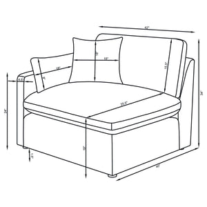 Greeley - 6 Piece Upholstered Modular Sectional Sofa - Ivory
