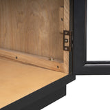 4-Door Large Storage Sideboard Buffet Cabinet with Glass Doors (Black)