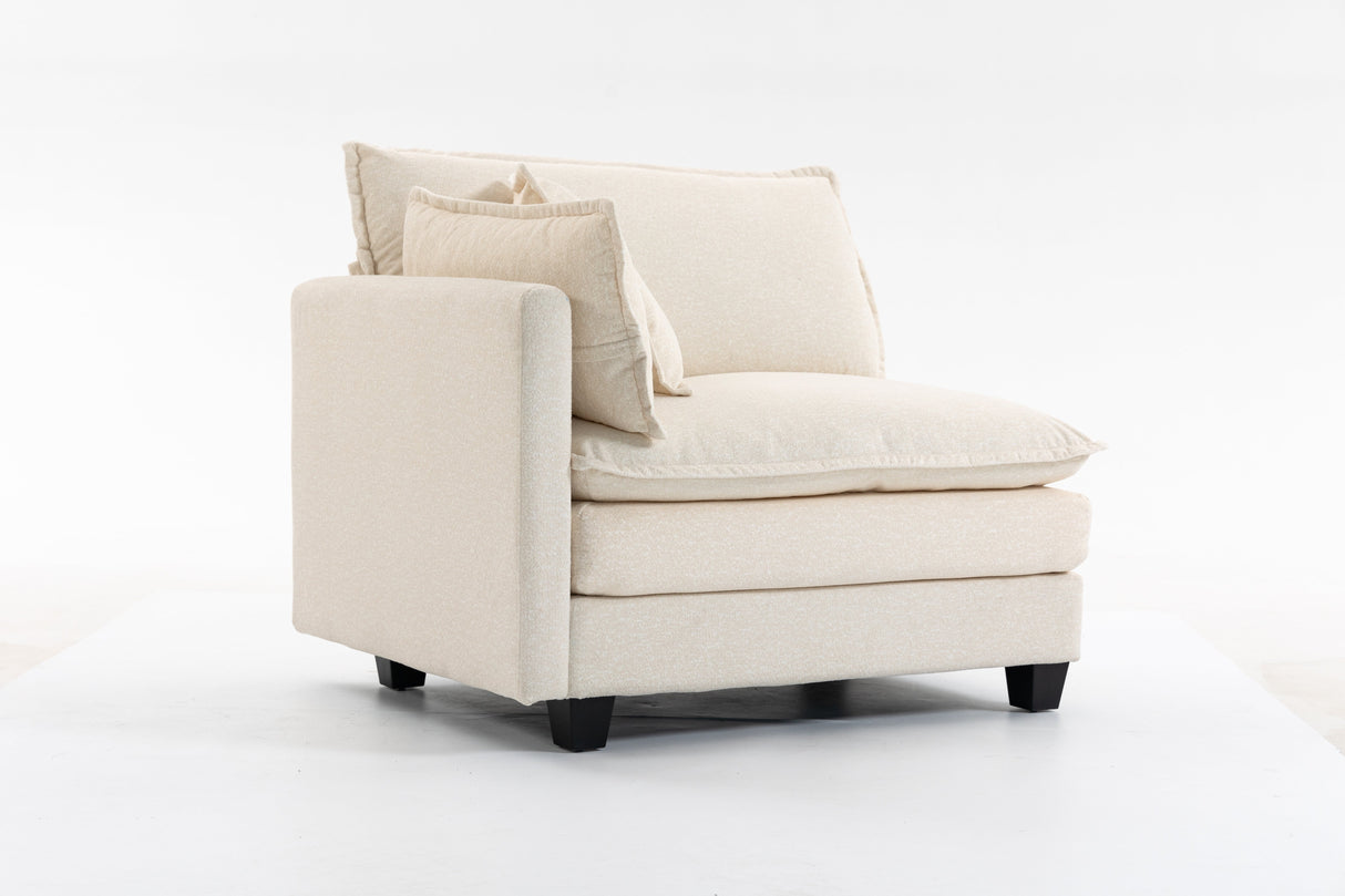 Modern 2-Seats Sectional Sofa with Waist Pillows