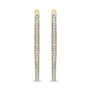 10k Yellow Gold Round Cut Diamond Earrings (1 cttw, I-J Color, I2-I3 Clarity)