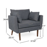 Luminate - Upholstered Fabric Club Chair With Tapered Legs And 2 Accent Pillows