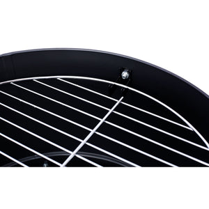 Heavy Duty Round Bbq Grill 17" Steel Charcoal Smoker For Outdoor Cooking - Black