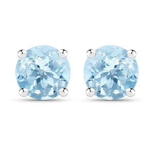 2.10 Carat Genuine Blue Topaz .925 Sterling Silver Earrings