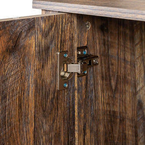 Cabinet with 4 Doors and 4 Open Shelves Freestanding Sideboard