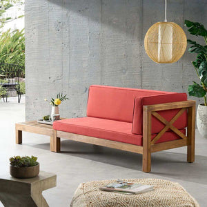 Brava - X Back Corner Bench With Coffee Table