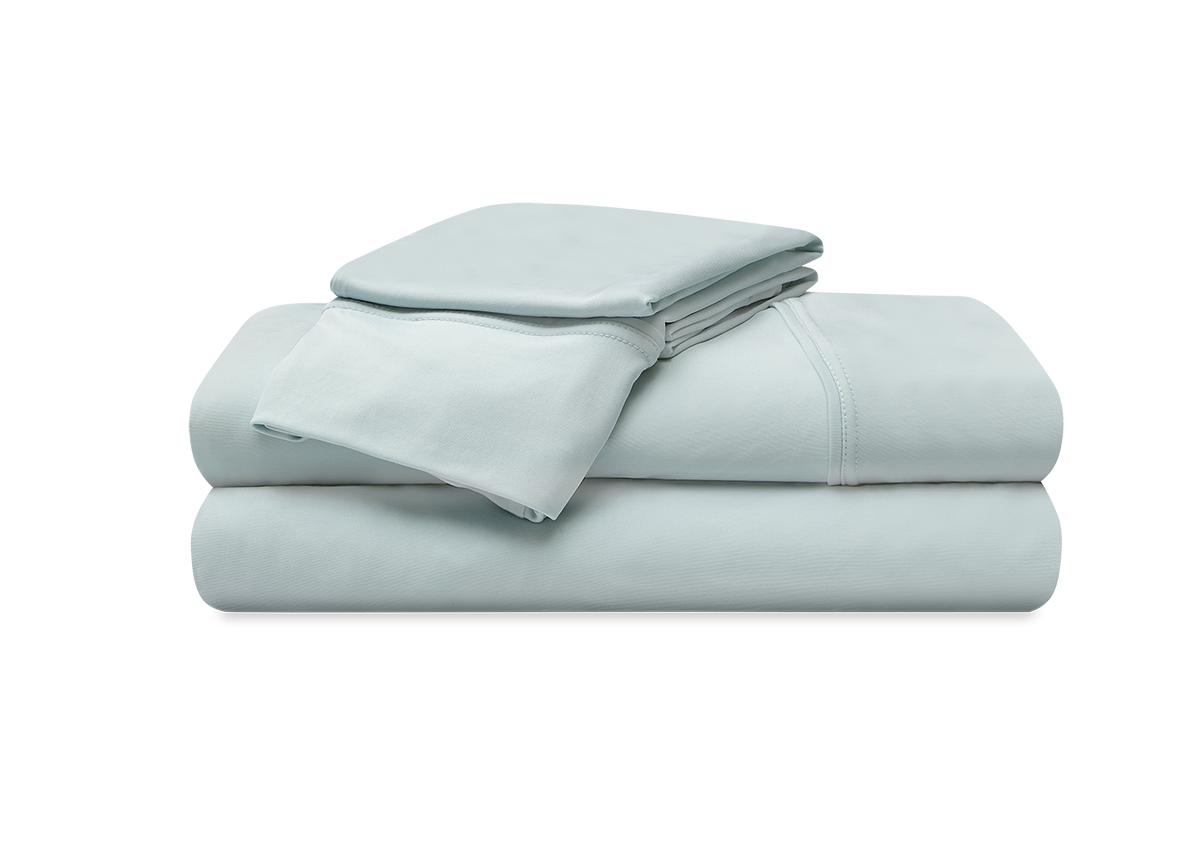 Split King Sheet Set with Powerband – Misty Blue