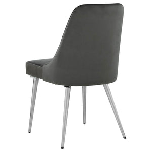 Padded Side Chair Of 2) With Upholstered Seat And Polished - Gray