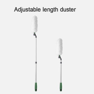 Long Handle Duster With Extension Bar, Home Dust Collector - White