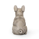Dog Garden Sculpture, Outdoor French Bulldog Garden Statue, Gray