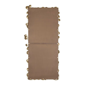 Full Length Floor Mirror with Gold Leaf Accents - Gold