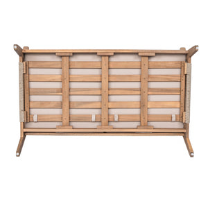 Outdoor 2pc Acacia Wood and Rope Patio Chat Set