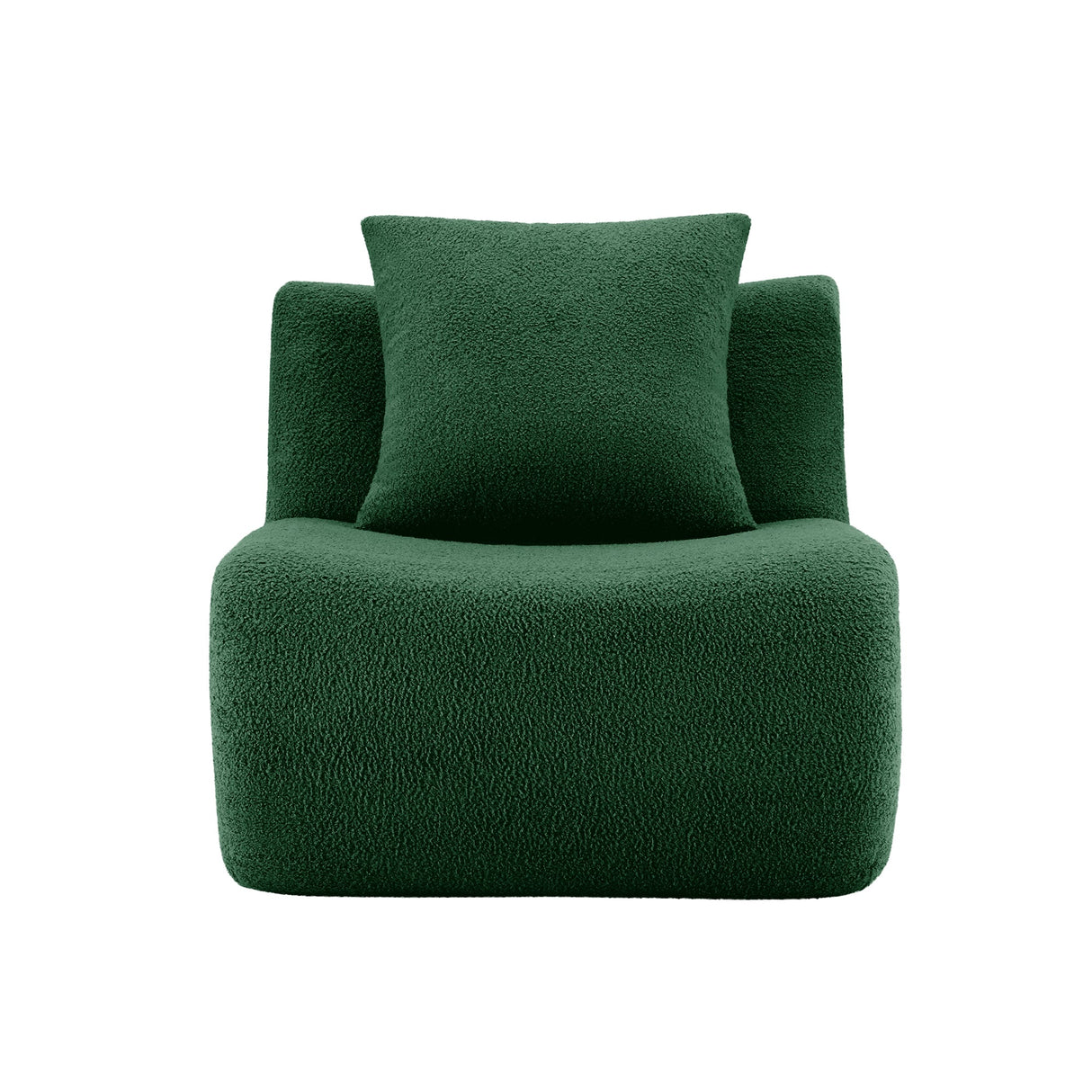 Armless Sofa With Pillow Teddy Fabric - Green