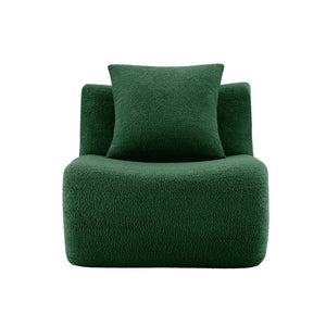 Armless Sofa With Pillow Teddy Fabric - Green