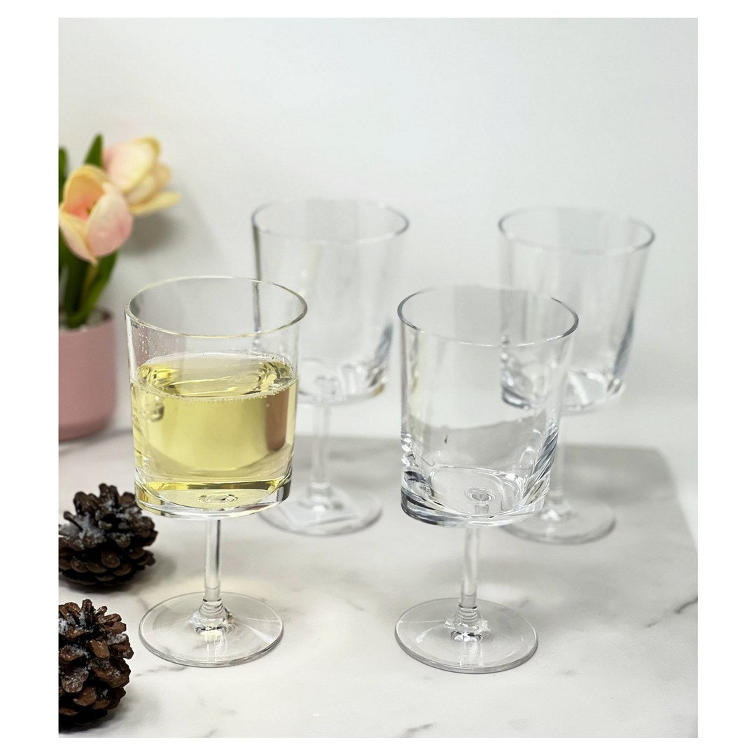 Oval Halo Plastic Wine Glasses Set of 4 (12oz)