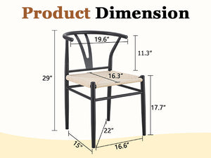 Wesborn Chair - Y-Shaped Medieval Style Armchair for Dining Table, Set of 4