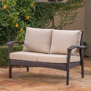 The Superior Comfort All-Weather Wicker Loveseat by Christopher Knight Home