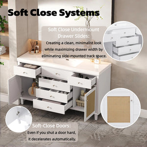 Modern Bathroom Vanity With Sink, Soft Close Drawers