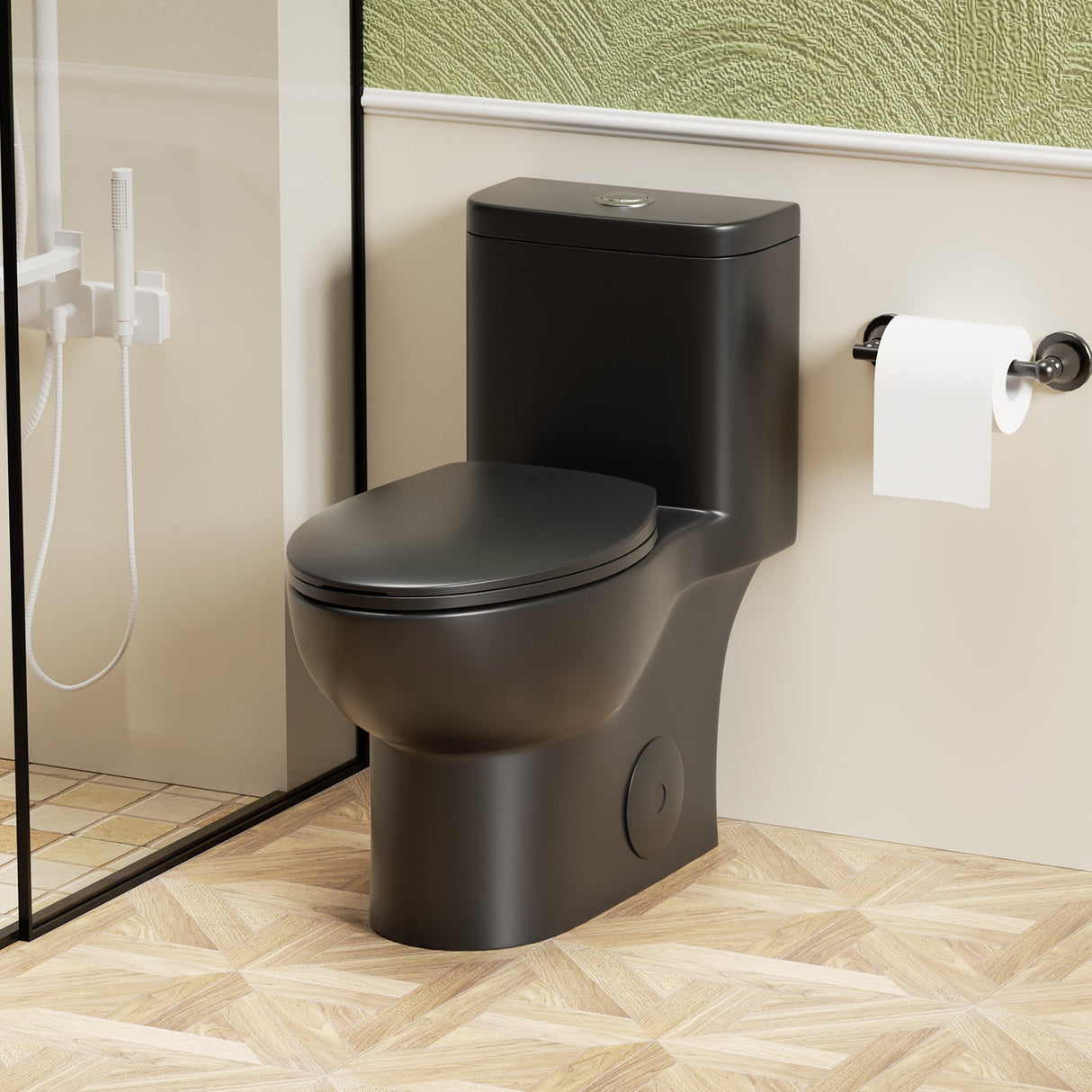 1.1/1.6 GPF Tornado Flush One-Piece Toilet with Comfort Chair Seat ADA Height 17"