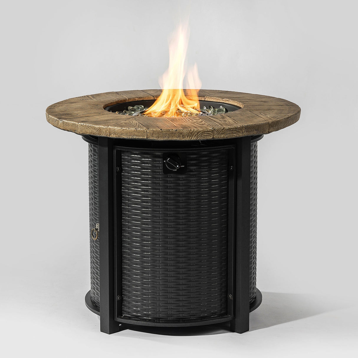30" Propane Gas Fire Pit Table with Imitation Wood Grain Finish