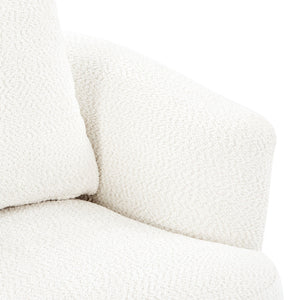 360° Swivel Barrel Sofa Chair With Throw Pillow, Upholstered Accent Chair