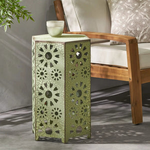 Galore Side Table With Sunburst Cut-Out Design