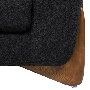 Alpine Luxurious Upholstery Sherpa Sofa with Removable Cushions - Available in White, Black, or Dark Green