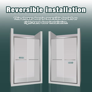 Premium Aluminum Frame Double Sliding Shower Door