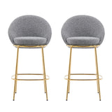 Celano Indoor Metal Upholstered Barstool - Set of 2