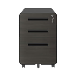 3-Drawer Mobile File Cabinet With Lock, On Casters, Holds A4/Letter Files
