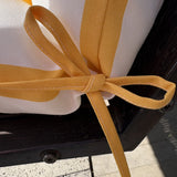 2-Piece High Back Patio Chair Cushion Set, Yellow/White